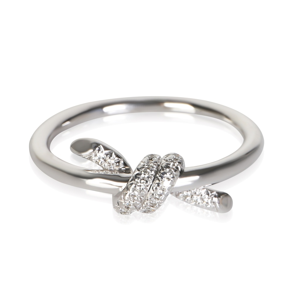 Tiffany & Co. White Gold Diamond Knot Ring